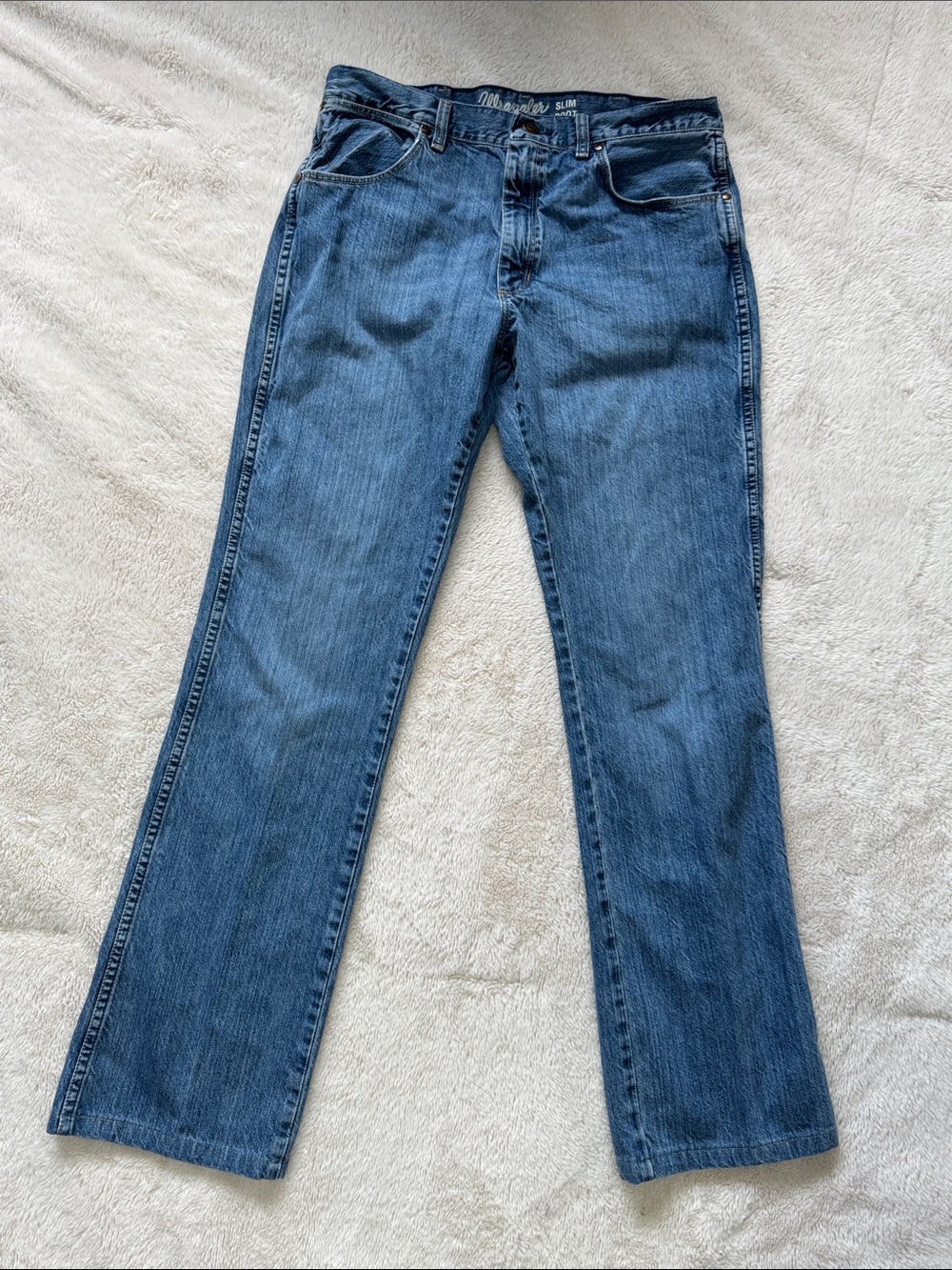 Wrangler Retro Slim Boot Jeans Men's 33 X 38 Medium Wash Blue
